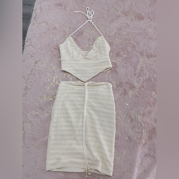 OH POLLY ivory crochet mini skirt set - Picture 3 of 4